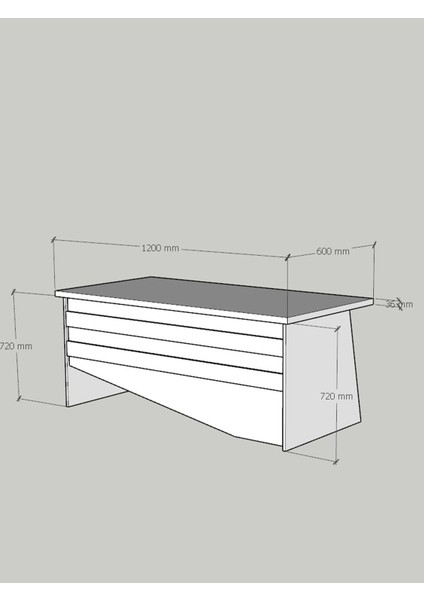Festival Ofis Masası - OFİS-6-6-2-120X60 Beyaz - Ceviz fırsatları