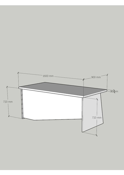 Festival Ofis Masası - OFİS-5-4-4-160X90 Beyaz - Antrasit fırsatları
