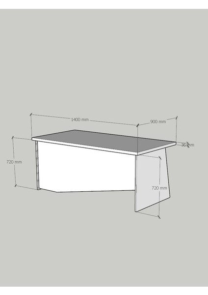 Festival Ofis Masası - OFİS-5-1-4-140X90 Beyaz - Antrasit fırsatları