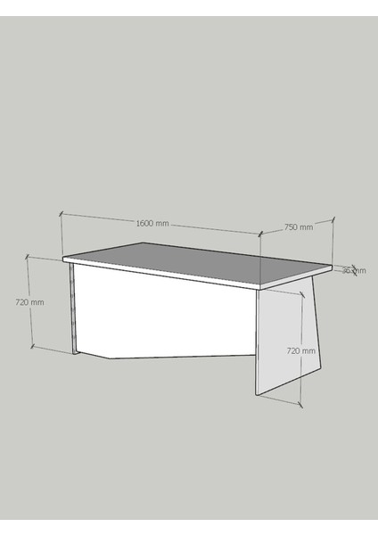Festival Ofis Masası - OFİS-5-8-6-160X75 Beyaz - Çam fırsatları