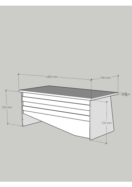 Festival Ofis Masası - OFİS-6-6-6-140X75 Beyaz - Çam fırsatları