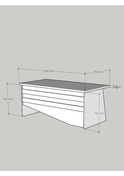 Festival Ofis Masası - OFİS-6-4-2-160X75 Beyaz - Ceviz fırsatları