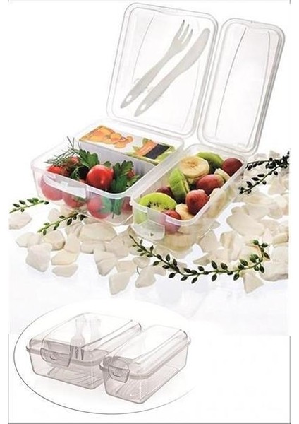 Buffer Takeaway Ergonomik Çatal Bıçaklı Pratik Yoğurt Saklama Kabı