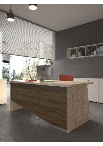 Festival Ofis Masası - OFİS-7-8-2-180 x 60 Beyaz - Ceviz