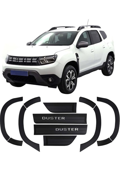 Dacia Duster Uyumlu 2018-2024 Enjeksiyon Baskı Düz Dodik Seti 12 Parça Yazılı (Sensörsüz)