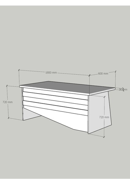 Festival Ofis Masası - OFİS-6-2-4-180X60 Beyaz - Antrasit fırsatları