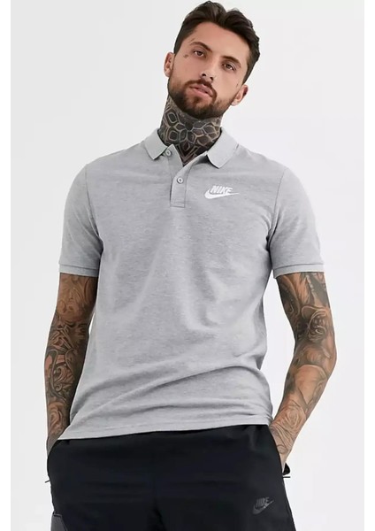 Sportswear Clup Regular Fit Polo Yaka Gri Erkek Tişört