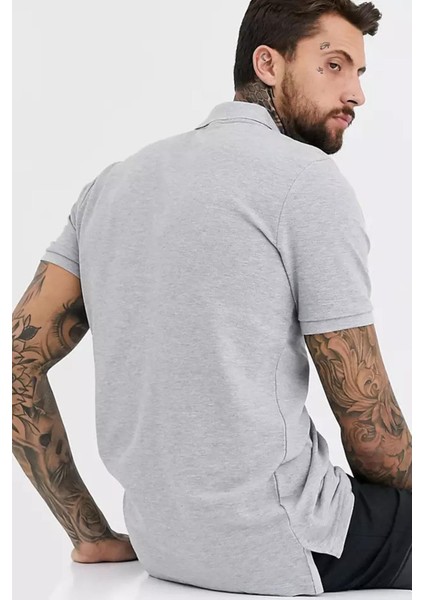 Sportswear Clup Regular Fit Polo Yaka Gri Erkek Tişört modelleri