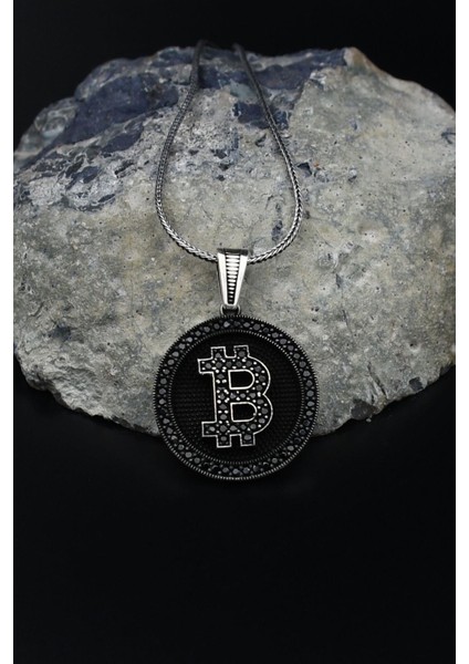 Bitcoin Gümüş Kolye Zincir 925 Ayar 901570 modelleri