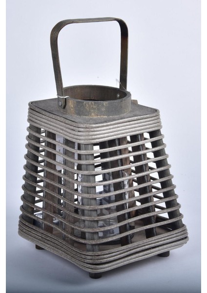 Seta Lantern Fener Çizgi Kare Gri 181832 cm