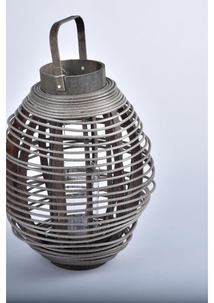 Seta Lantern Fener Çizgi Yuvarlak Büyük Gri 272760 cm