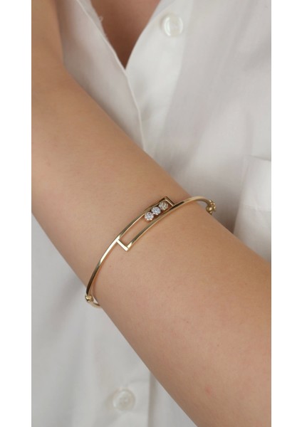 14 Ayar Altın Çiçekli Kaburga Kelepçe modelleri