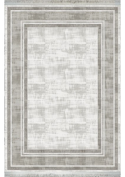 Bamboo Koleksiyonu Akrilik Dokuma Saçaklı Halı 1021 Gri