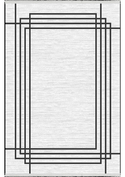 Bamboo Dark Koleksiyonu Akrilik Dokuma Saçaklı Halı 1512 Siyah
