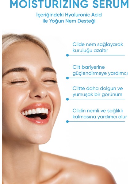 Tüm Cilt Tipleri İçin Yoğun Nemlendirici Serum 30 ml (Hyaluronic Acid 2% B5)