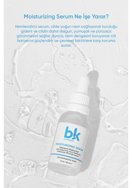 Tüm Cilt Tipleri İçin Yoğun Nemlendirici Serum 30 ml (Hyaluronic Acid 2% B5)