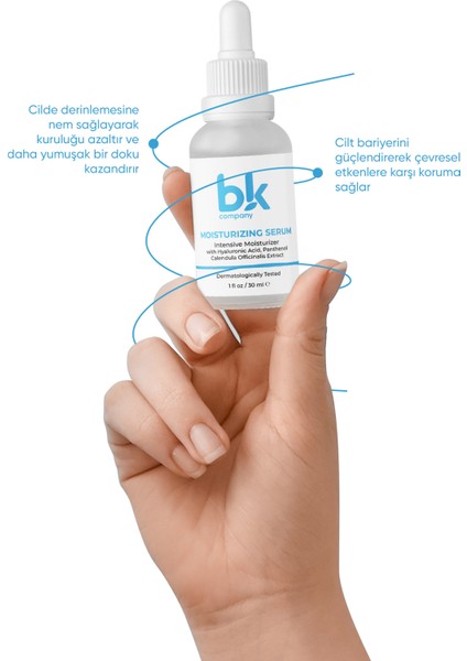 Tüm Cilt Tipleri İçin Yoğun Nemlendirici Serum 30 ml (Hyaluronic Acid 2% B5)