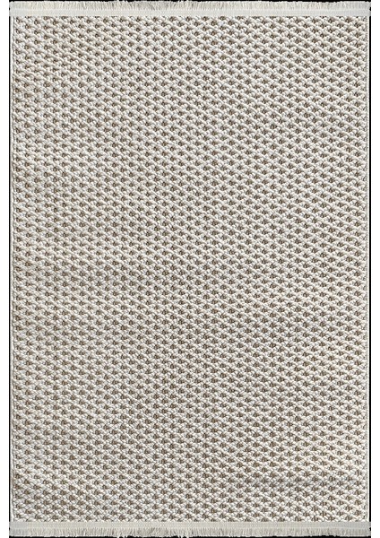 Tual Koleksiyonu Modern Saçaklı Halı 8403 Krem