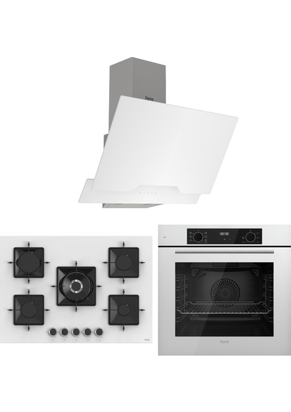 Flowart Florenz Pro Beyaz 3'lü Ankastre Set ( QBL63CB-SS036-D064 )