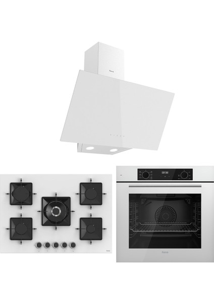 Flowart Florenz Plus Beyaz 3'lü Ankastre Set ( QBL63CB-SS036-D078 )