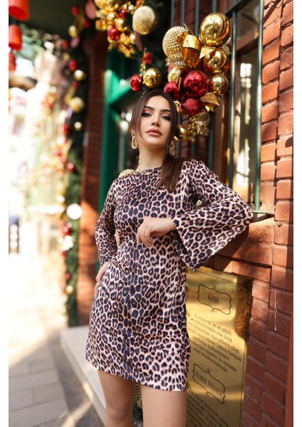 Leopar Desenli Kadın Elbise fiyatları