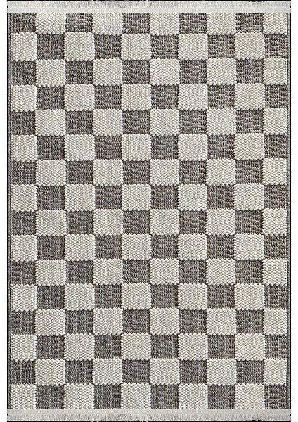 Tual Koleksiyonu Modern Saçaklı Halı 8407 Gri
