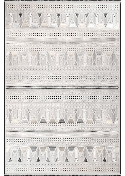 Lavina Koleksiyonu Dekoratif Modern Saçaklı Halı 8603 Multi