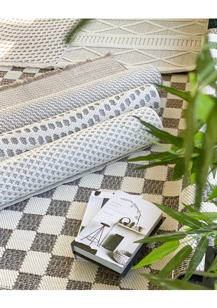 Tual Koleksiyonu Modern Saçaklı Halı 8407 Gri