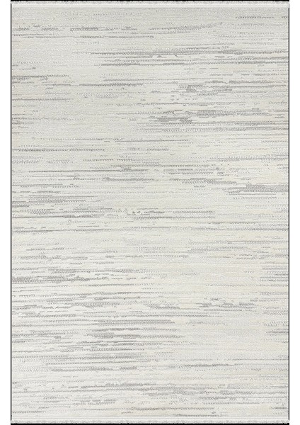Pietra Koleksiyonu Dekoratif Modern Saçaklı Halı 8204 Krem