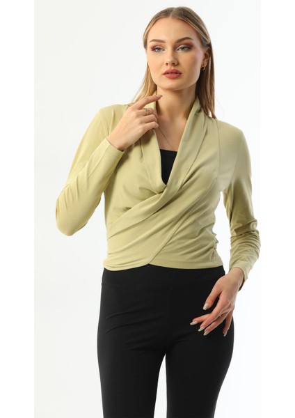 Fıstık Yeşil Bağlamalı Kadın Hırka modelleri