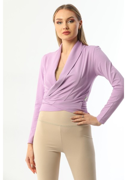 Açık Lila Bağlamalı Kadın Hırka modelleri