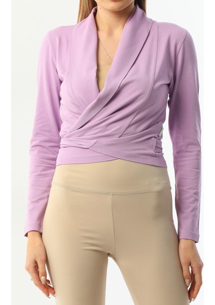 Açık Lila Bağlamalı Kadın Hırka fırsatları