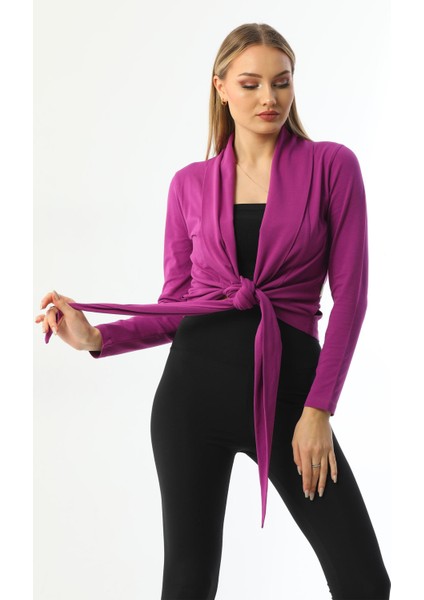 Mor Bağlamalı Kadın Hırka fırsatları