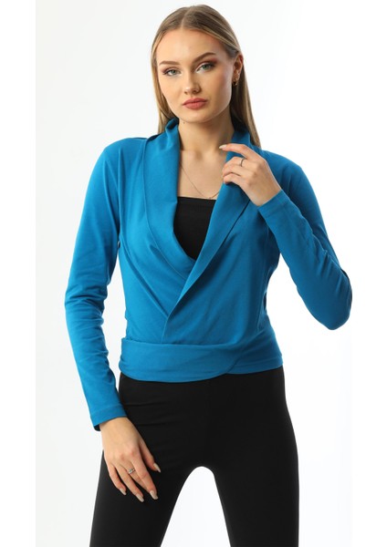 Petrol Mavisi Bağlamalı Kadın Hırka fiyatları