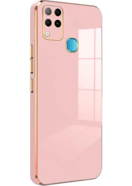 Infinix Hot 10T Kılıf Kamera Korumalı Bark Parlak Kenarlı Silikon Kapak + Ekran Koruyucu