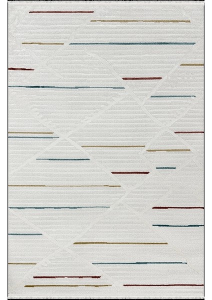 Pietra Koleksiyonu Dekoratif Modern Saçaklı Halı 8201 Multi