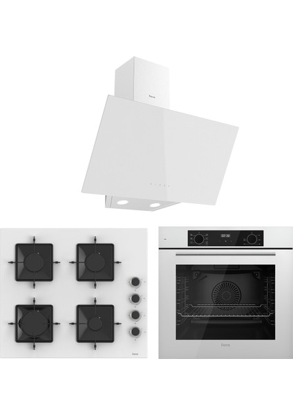 Flowart Ventora Plus Beyaz 3'lü Ankastre Set ( QBL63CB-SS206-D078 )