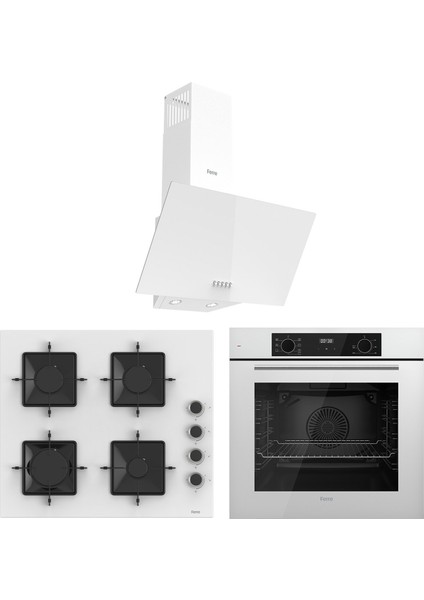 Flowart Ventora Essential Beyaz 3'lü Ankastre Set ( QBL63CB-SS206-D087 )