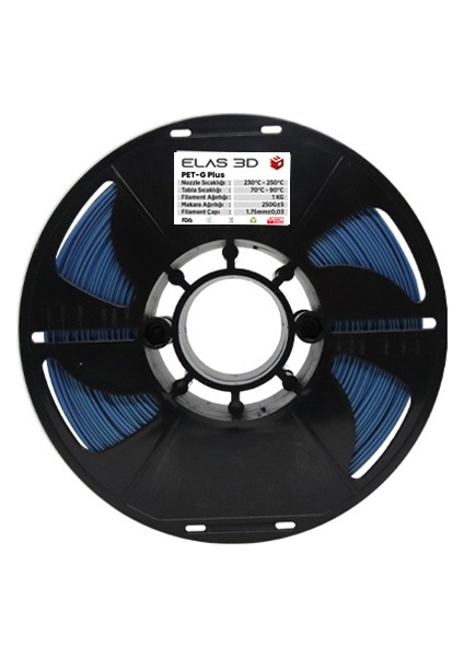 PETG Plus Filament Sedefli Mavi 1.75MM 1kg
