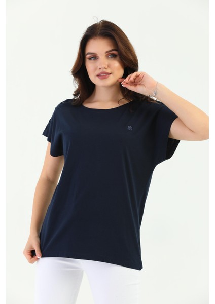 Lacivert Omuz Örgülü Kadın Tişört indirimleri
