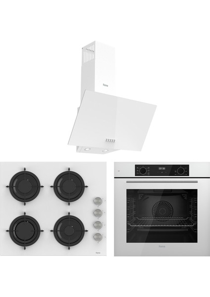 Flowart Lumora Essential Beyaz 3'lü Ankastre Set ( QBL63CB-CS206-D087 )