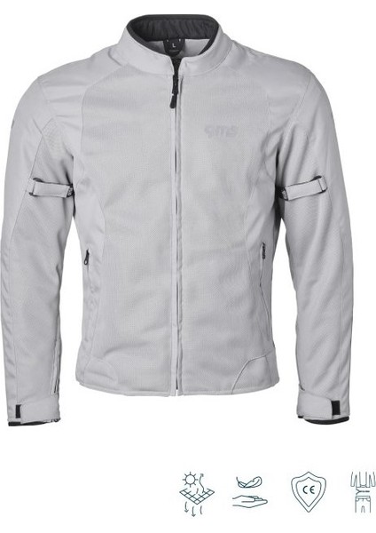 Fıftysıx.7 Creme White Yazlık Fileli Korumalı Motosiklet Montu