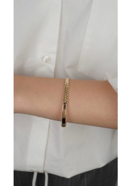 14 Ayar Altın Zincir Detaylı Kelepçe fırsatları