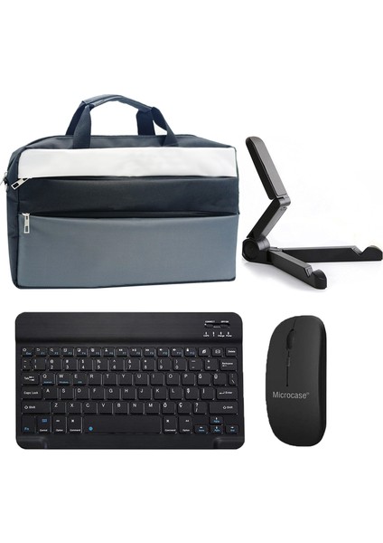 Lenovo Ideapad Pro (2025) TB375FC 12.7 Inch ile Uyumlu Tablet Çanta+Bluetooth Klavye+Mouse+Tablet Standı SIYAH-AL4840