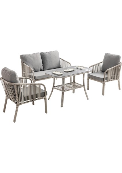 Capri Swing Artemis Ikili Rattan Balkon Bahçe Takımı | Beyaz