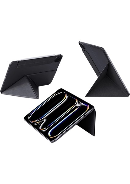 11 Inç iPad Pro 11 4/3/2/1 Nesil Için Uygun Kalem Yuvalı Kılıf Stand Çift Taraflı Klipsli Koruyucu Kılıf (Yurt Dışından)