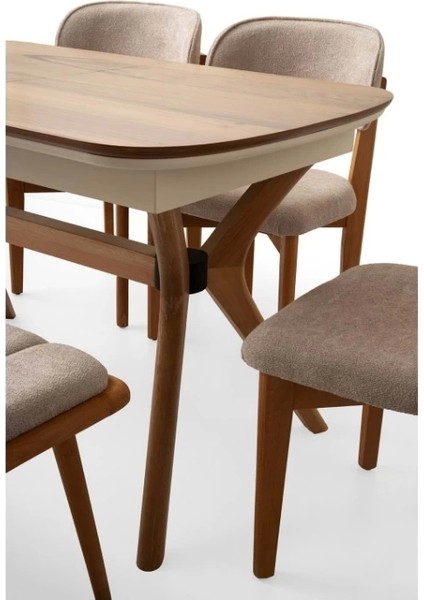 Çınar Valencia Ayaklı Ortadan Açılır Büyüyen Yemek Masası 80 x 130 cm Ceviz modelleri