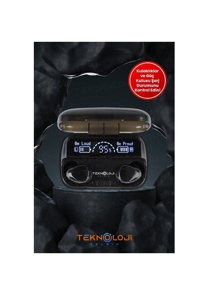 Bluetooth Kulaklık Earbuds Kulak Içi LED Göstergeli Powerbankli Kablosuz Wireless V5.1