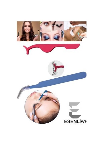 Mıknatıslı Maneyetik Kirpik Tutucu 2'li Kirpik Seti Paslanmaz Çelik Kirpik Tutucu Uygulama Set fiyatları