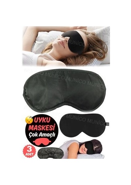 3 Adet Konforlu Uyku Bandı Unisex Ipek Göz Maskesi Ipek Uyku Maskesi - Ergonomik Tasarım ve Esnek indirimleri